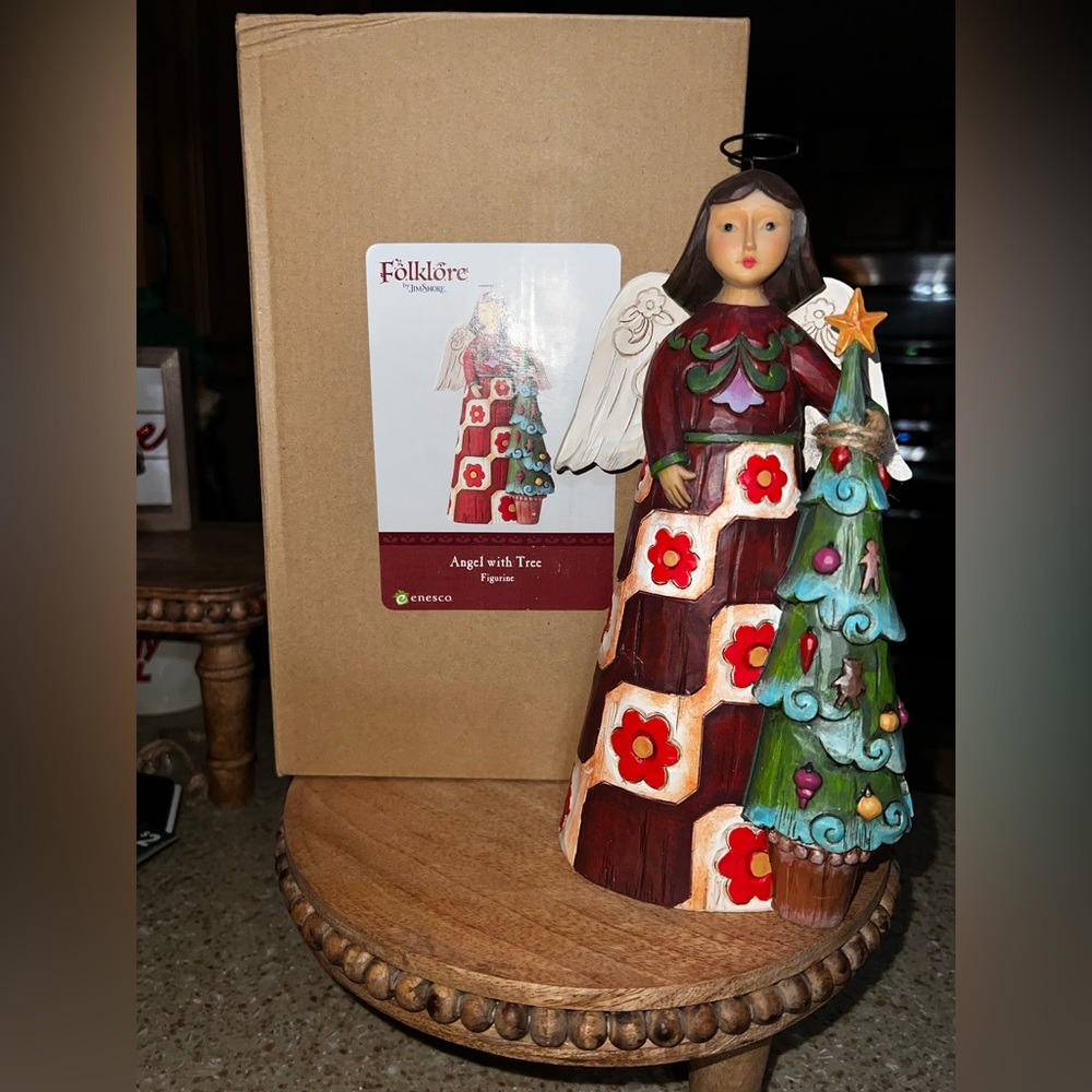 JIM SHORE Folklore Angel With Tree 6001448 2018 NEW IN BOX